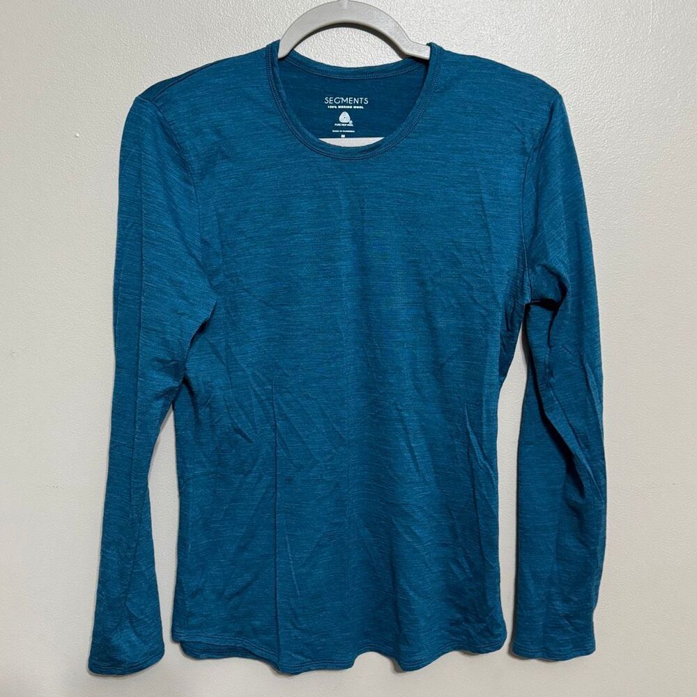 Seg’ments 100% merino wool women’s long sleeve size medium teal